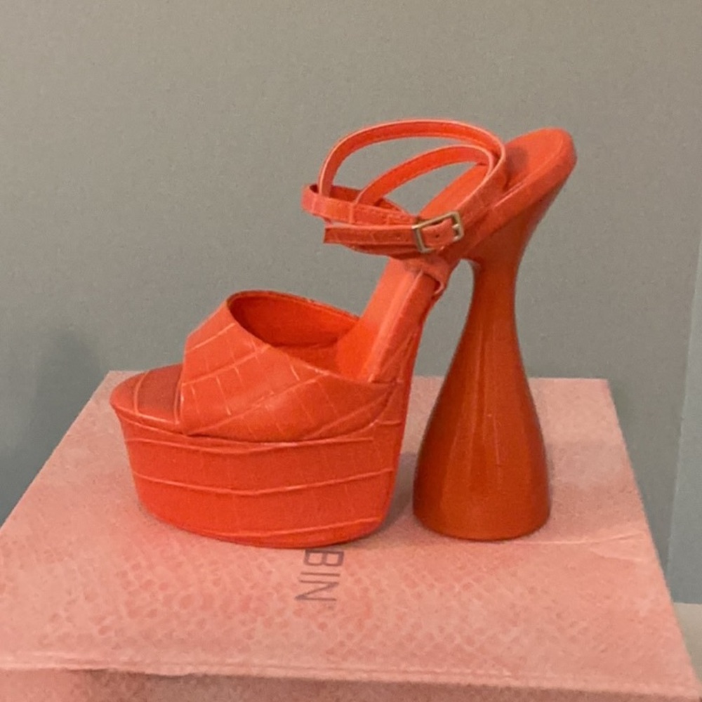 Orange Platform Sandals - Picture 2 of 5